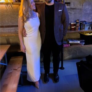 Solace London White Dress with Silver Accents